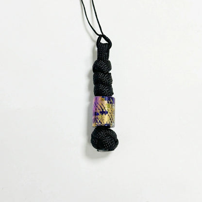 Classic Splatter Titanium Lanyard Beads: large round bead on black cord (gallery view 12).