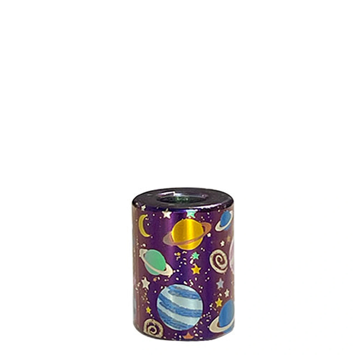 Planet Artwork Titanium Lanyard Beads: large round planet artwork bead on white (gallery view 07).