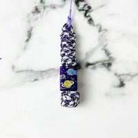 Planet Artwork / Large Square Bead + Woven Cord