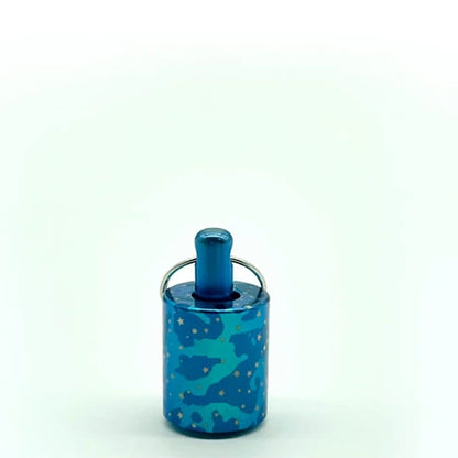 Starry Sky Titanium Lanyard Bead: long round bead with center post and ring (gallery view 09).