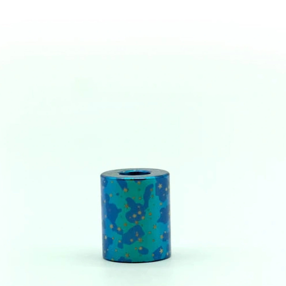 Starry Sky Titanium Lanyard Bead: long round blue patterned bead (gallery view 08).
