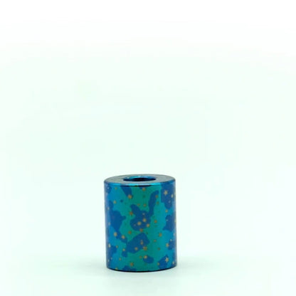 Starry Sky Titanium Lanyard Bead: long round blue patterned bead (gallery view 08).
