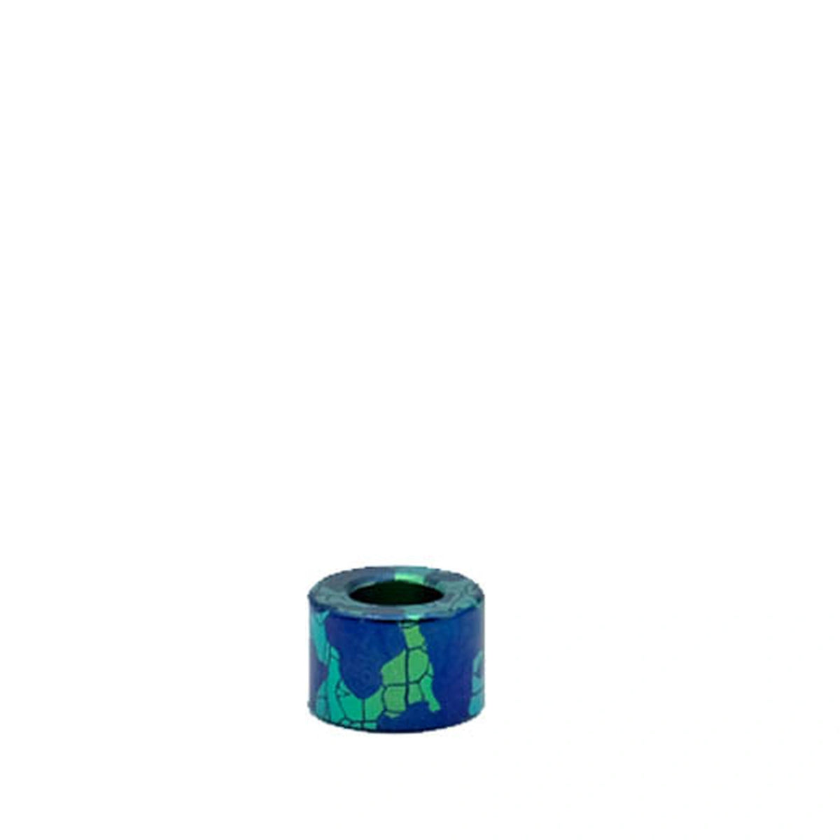 Camouflage Titanium Lanyard Beads: short round camouflage bead on white (gallery view 05).
