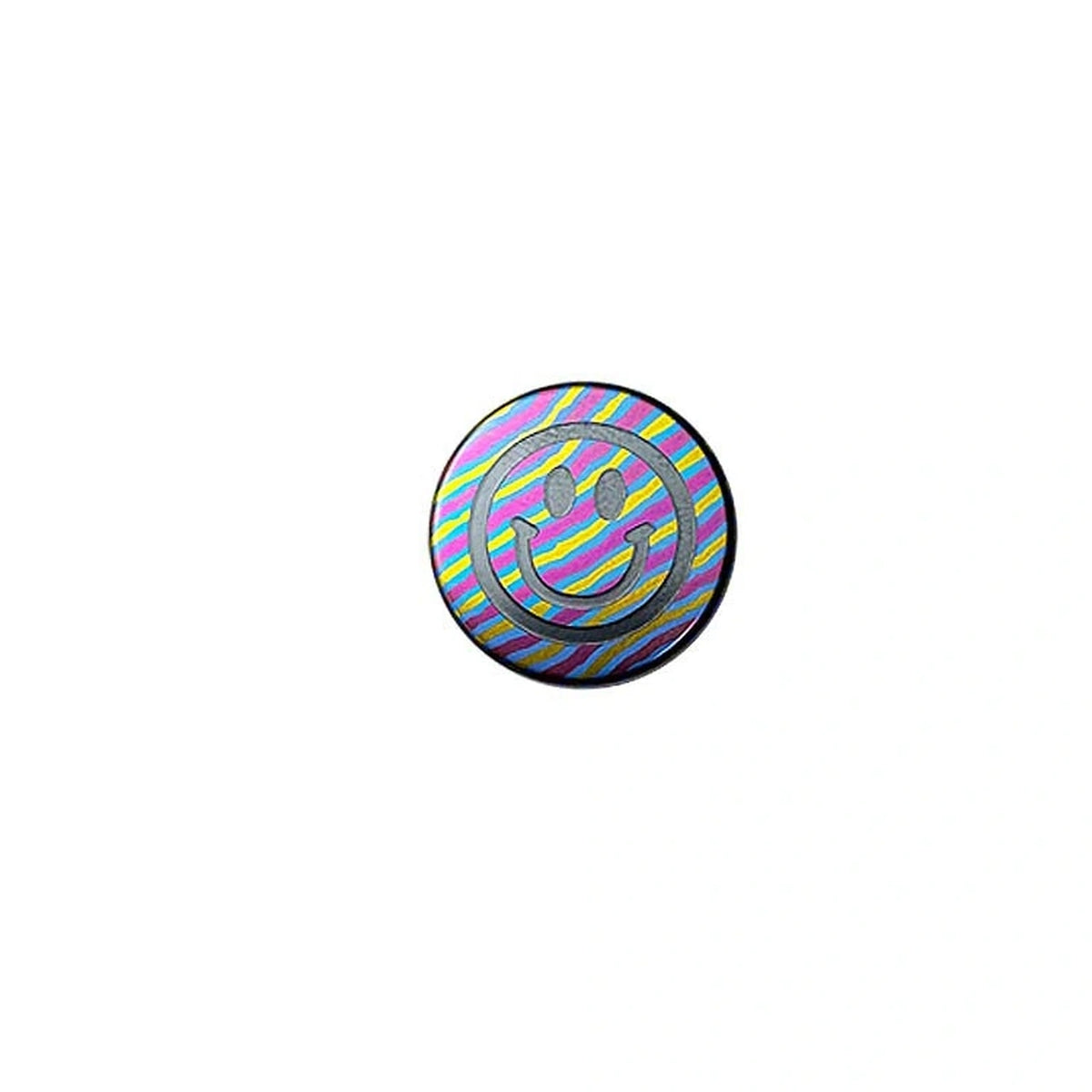 Smiley Face Titanium Lanyard Bead: single striped smiley face on white (gallery view 05).