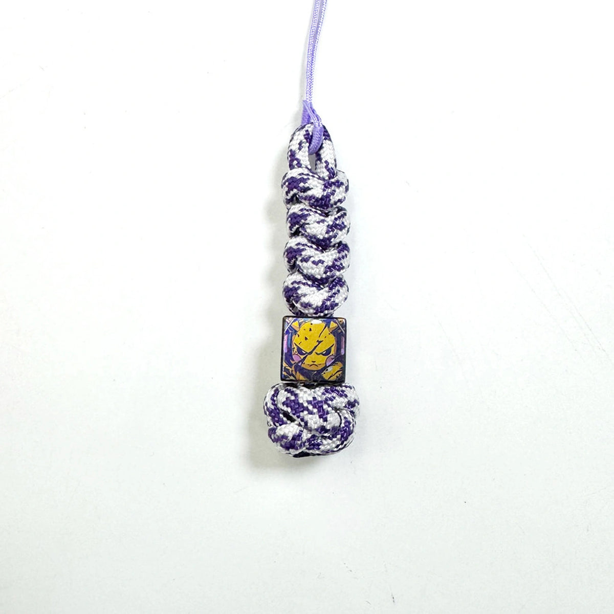 Lightning Pikachu Titanium Lanyard Beads: small character bead on purple cord (gallery view 08).