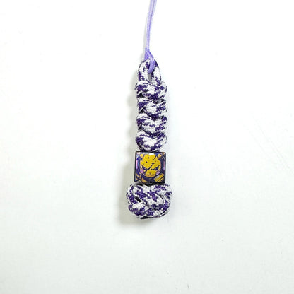 Lightning Pikachu Titanium Lanyard Beads: small character bead on purple cord (gallery view 08).