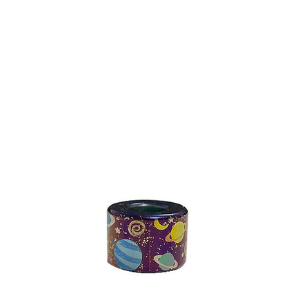 Planet Artwork Titanium Lanyard Beads: small round planet artwork bead on white (gallery view 06).