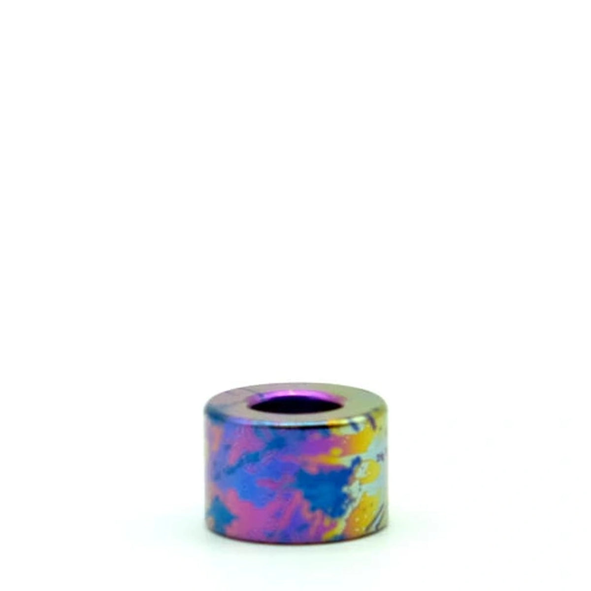 Classic Splatter Titanium Lanyard Beads: small round splatter bead on white (gallery view 06).