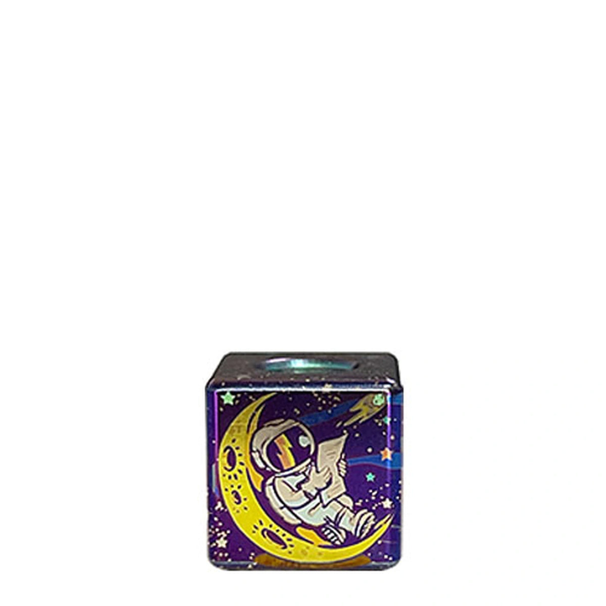 Planet Artwork Titanium Lanyard Beads: small square astronaut artwork bead on white (gallery view 08).