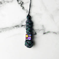 Planet Artwork / Small Square Bead + Woven Cord