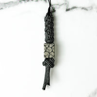 Dark Skull / Large Square Bead + Woven Cord