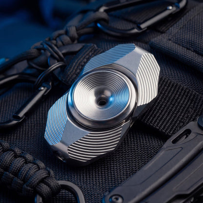 EDC Spinner – LARK EDC Open Armor Worm Hole | Stainless Steel Titanium Zirconium Fidget Spinner