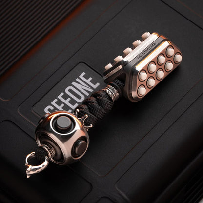EDC Bead – LAUTIE Beetle Crash & Strawberry Crash | Zirconium Stainless Steel Copper Lanyard Pendant