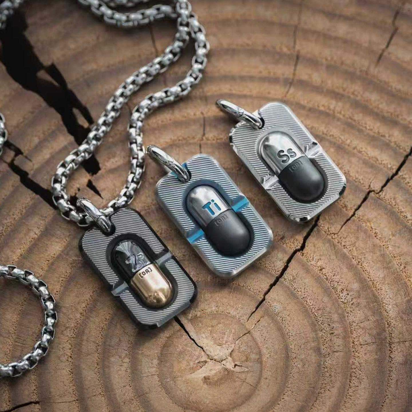 EDC Lanyard Bead – LAUTIE Capsule Pendant | Stainless Steel Titanium Zirconium EDC Bead