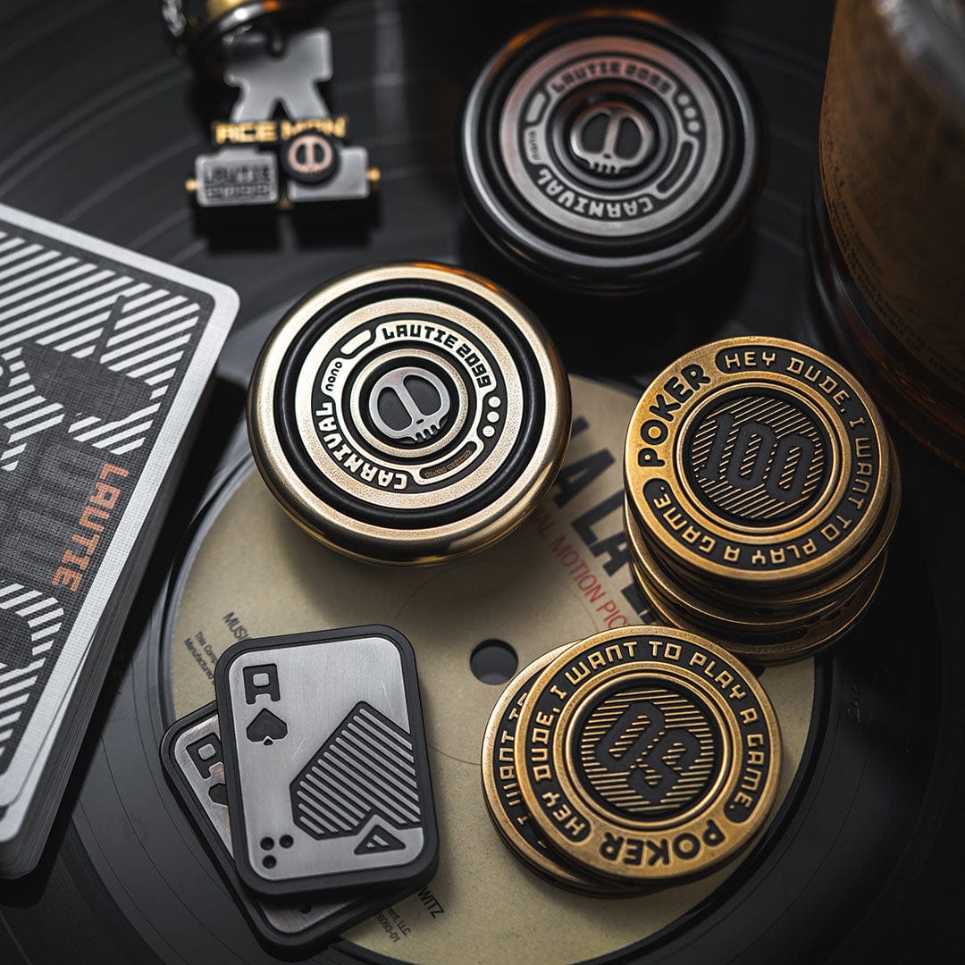 Spinning Top – LAUTIE Carnival Nano | CuNi Brass Zirconium Titanium 18K Gold EDC Spinner