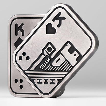 Tactile Slider – LAUTIE Poker Shuffle 2.0 | Stainless Steel Copper Zirconium EDC Push Slider