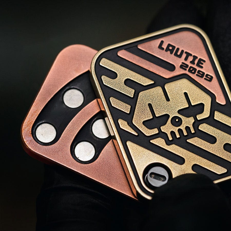 Tactile Slider – LAUTIE Poker Shuffle 2.0 | Stainless Steel Copper Zirconium EDC Push Slider