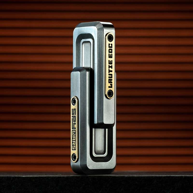Fidget Slider EDC – LAUTIE X-Lock 2.0 | Stainless Steel Brass Zirconium Push Slider