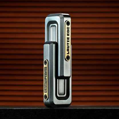 Fidget Slider EDC – LAUTIE X-Lock 2.0 | Stainless Steel Brass Zirconium Push Slider