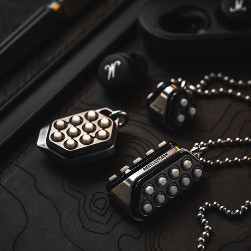 EDC Bead – LAUTIE Beetle Crash & Strawberry Crash | Zirconium Stainless Steel Copper Lanyard Pendant