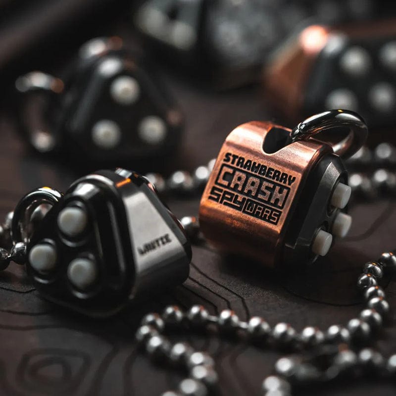 EDC Bead – LAUTIE Beetle Crash & Strawberry Crash | Zirconium Stainless Steel Copper Lanyard Pendant