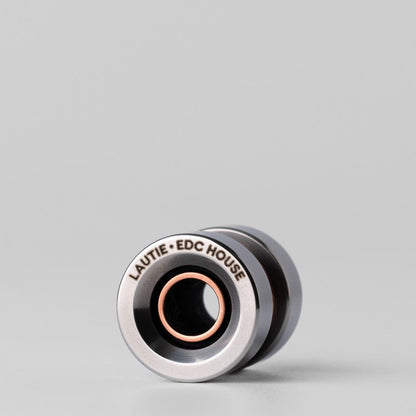 EDC Lanyard Bead – LAUTIE Capacitor | Zircuti Mokume Titanium Zirconium Paracord Bead