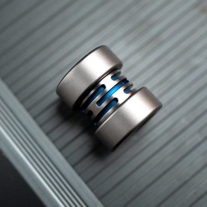 EDC Lanyard Bead – LAUTIE Capacitor | Zircuti Mokume Titanium Zirconium Paracord Bead