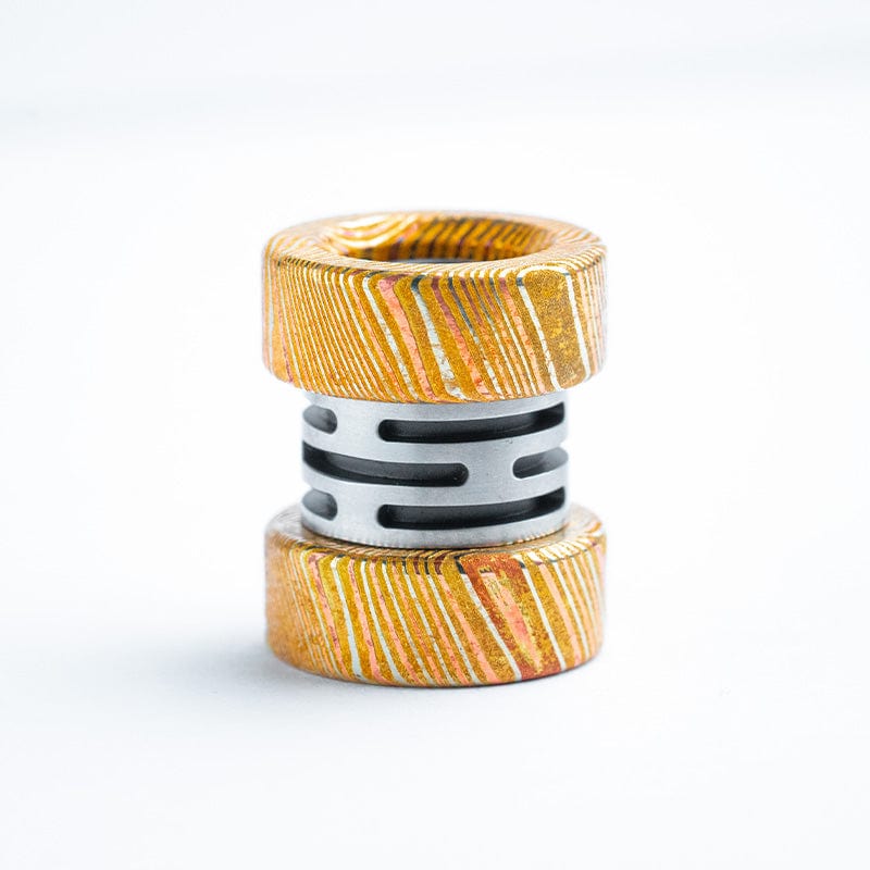 EDC Lanyard Bead – LAUTIE Capacitor | Zircuti Mokume Titanium Zirconium Paracord Bead