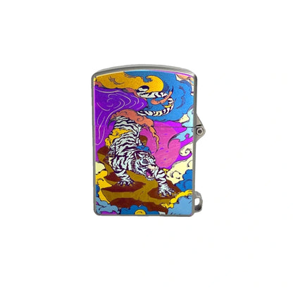 Titanium Wick Lighter: tiger artwork on a white background (gallery view 05).