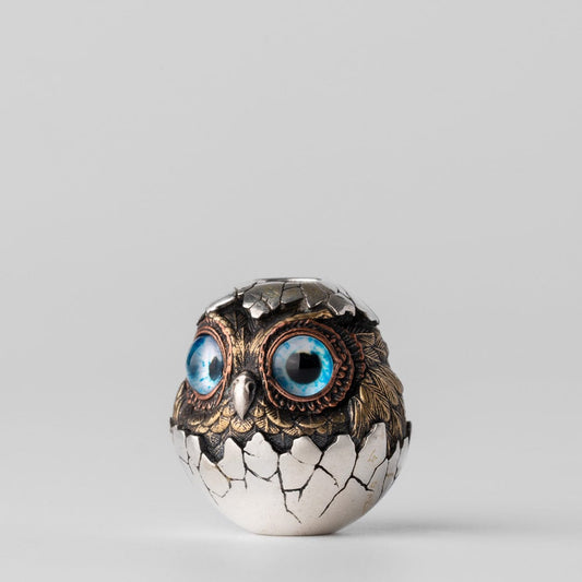 Knife Bead – LY EDC Owl Eggshell Lanyard Bead | Brass 925 Silver Cupronickel EDC Pendant