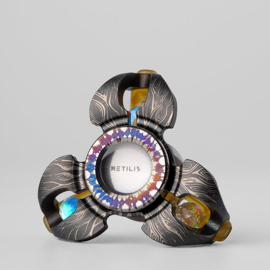 Fidget Spinner – Metilis Star Fall | Stainless Steel Titanium Mokume EDC Spinner