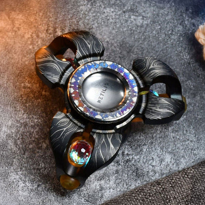 Fidget Spinner – Metilis Star Fall | Stainless Steel Titanium Mokume EDC Spinner