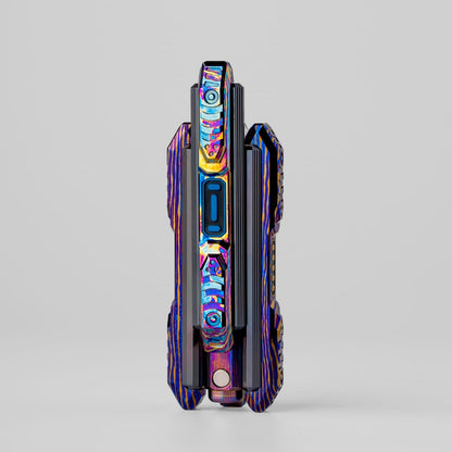 Mechanical Slider – MH EDC Rail Striker | Damascus Mokuti Mokume Zircuti
