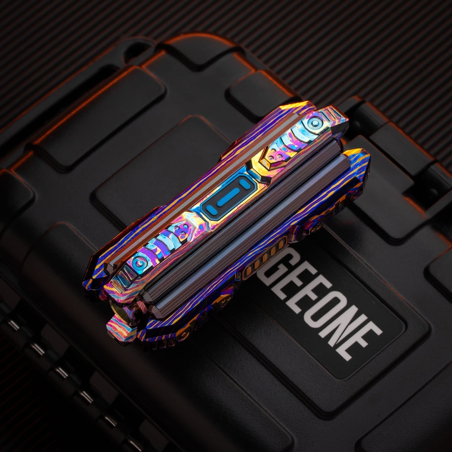 Mechanical Slider – MH EDC Rail Striker | Damascus Mokuti Mokume Zircuti