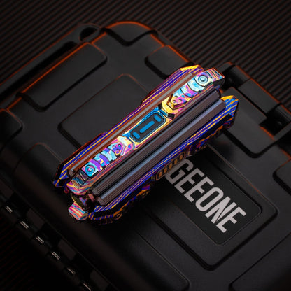 Mechanical Slider – MH EDC Rail Striker | Damascus Mokuti Mokume Zircuti