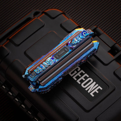 Mechanical Slider – MH EDC Rail Striker | Damascus Mokuti Mokume Zircuti