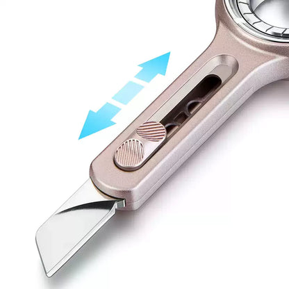 MODERN utility knife textured slide control and blade channel detail