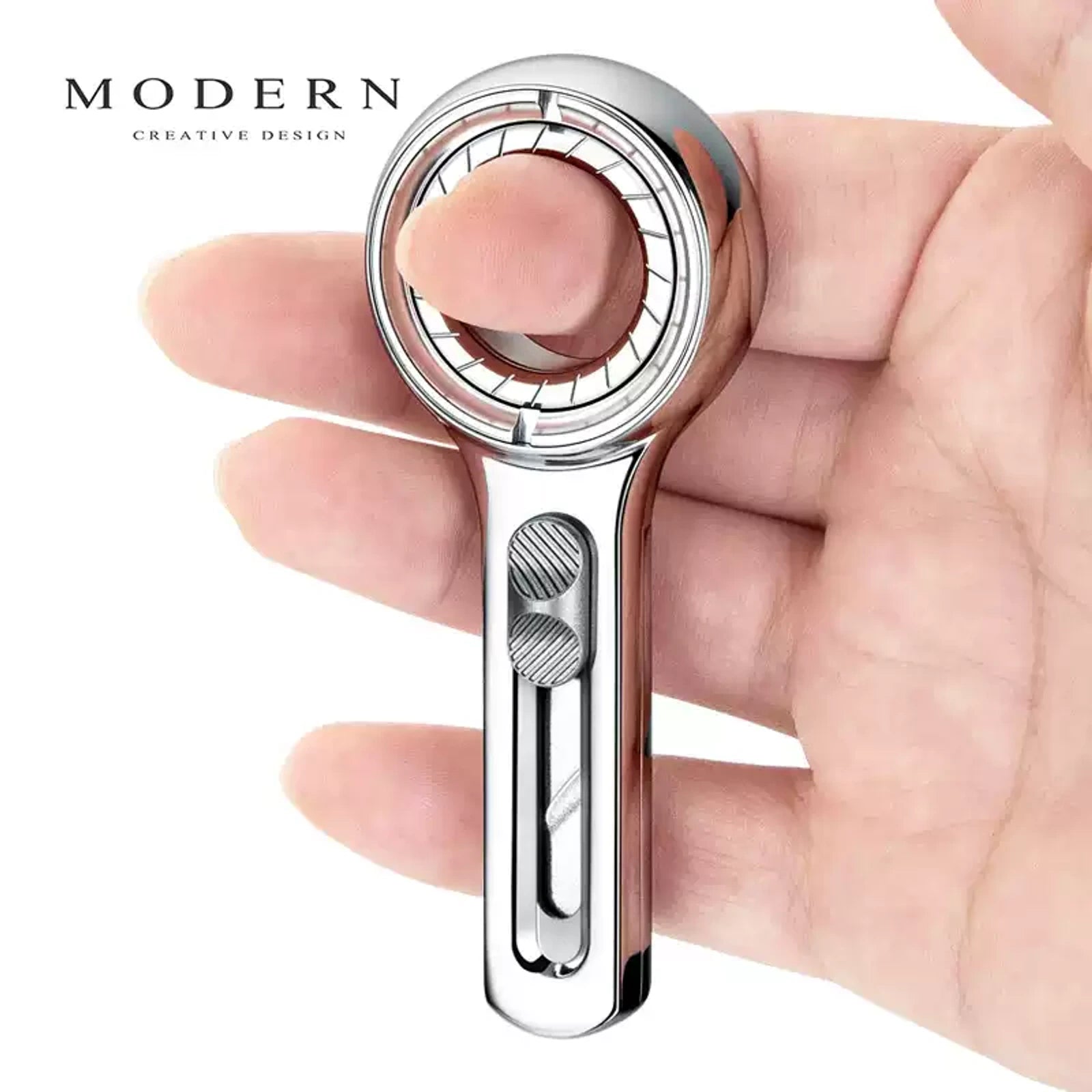 MODERN retractable EDC utility knife with ring spinner in hand