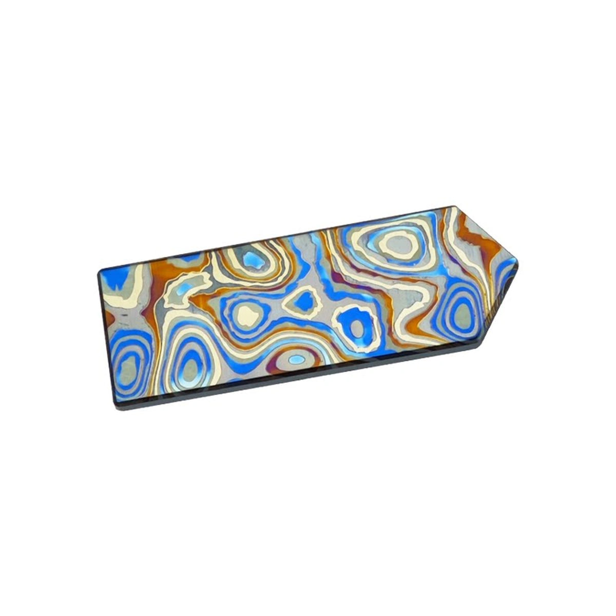 Patterned Titanium Morale Patch: blue gold contour-pattern patch on white (gallery view 02).
