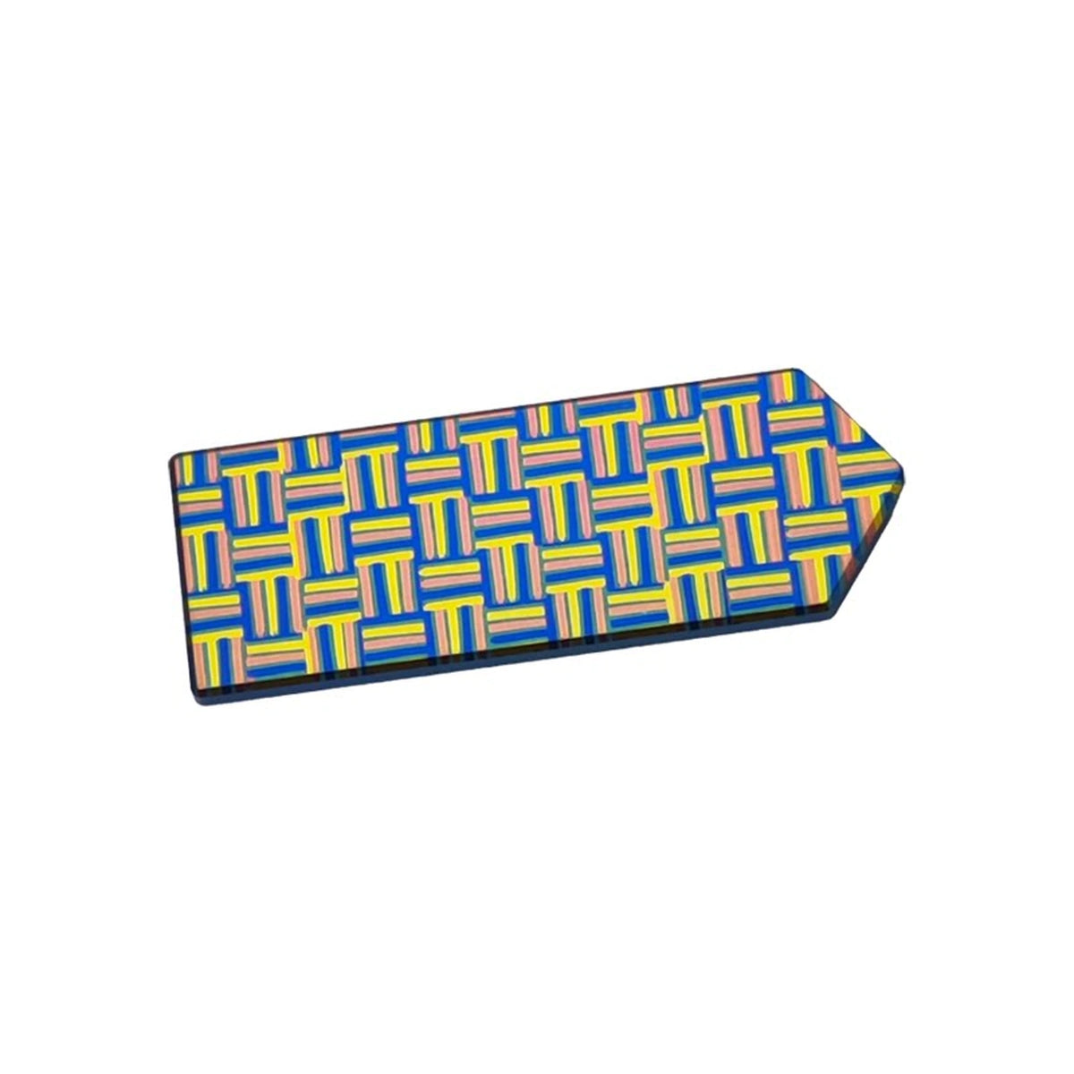 Patterned Titanium Morale Patch: blue gold woven-look pattern patch (gallery view 04).