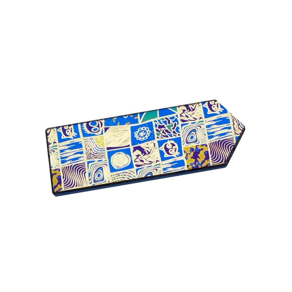 Patterned Titanium Morale Patch: blue illustrated panel-pattern patch (gallery view 05).