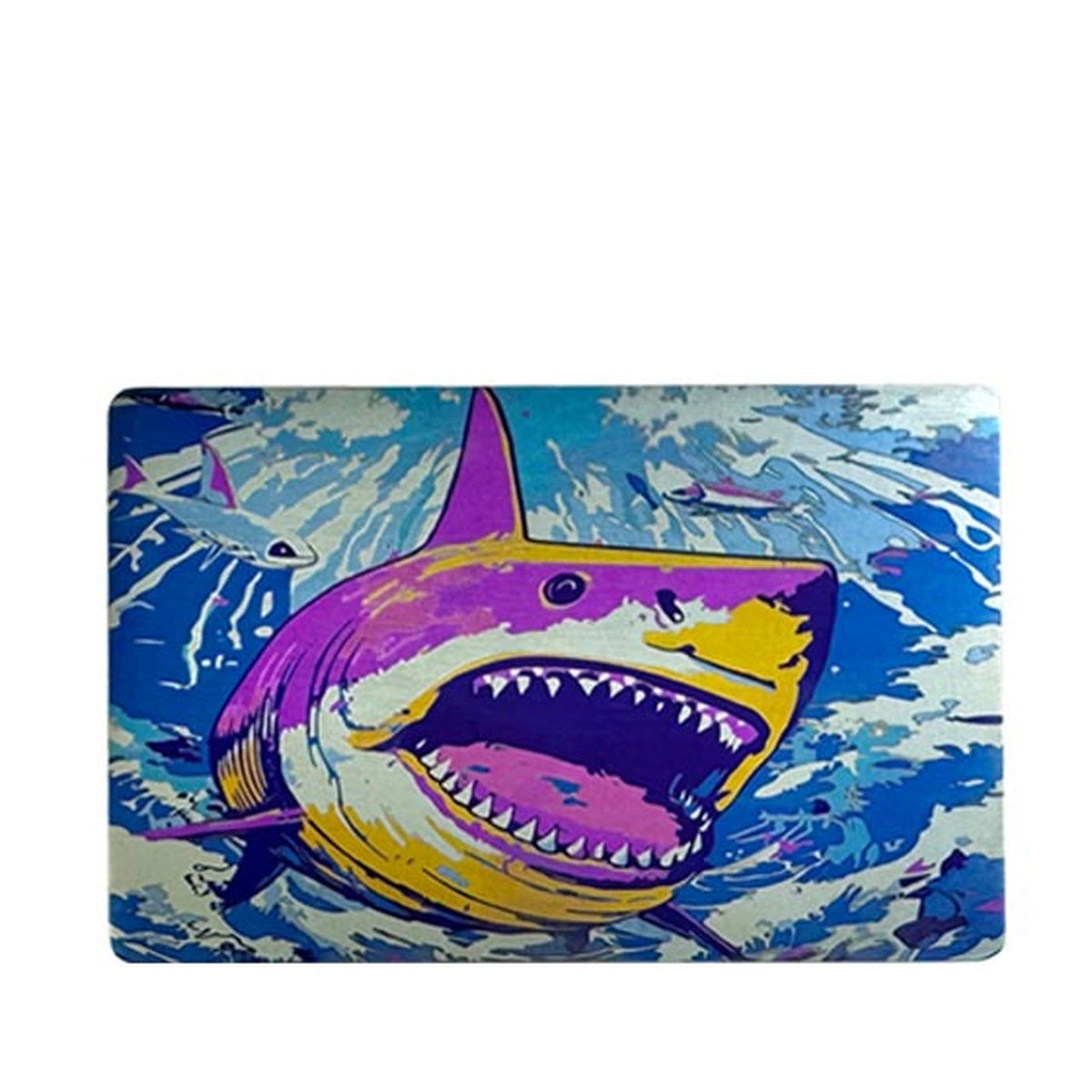 Illustrated Titanium Morale Patch: large shark artwork on blue background (gallery view 08).