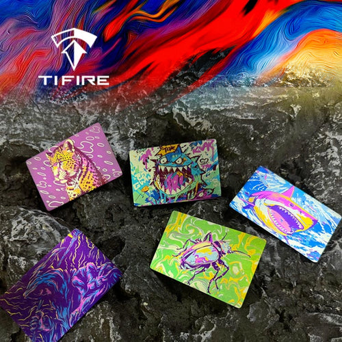 Illustrated Titanium Morale Patch: six illustrated patch artwork designs on stone (gallery view 01).