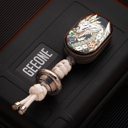 Mechanical Slider – MOT Groove | Titanium Zirconium Dragon EDC Push Slider