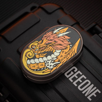 Mechanical Slider – MOT Groove | Titanium Zirconium Dragon EDC Push Slider