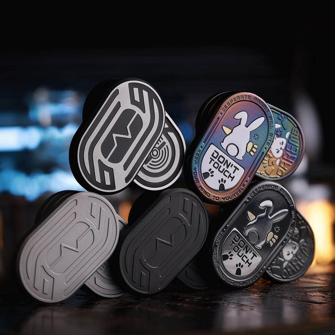 Tactile Slider – MOT MIX | Mokuti Zircuti Mokume Zirconium EDC Push Slider