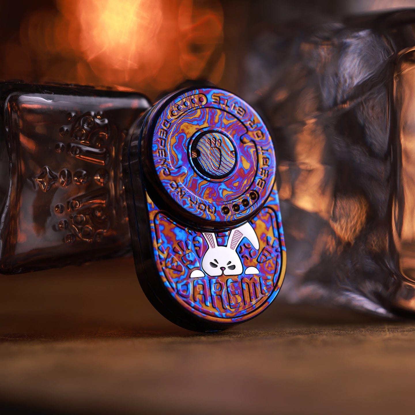 Tactile Slider – MOT MIX | Mokuti Zircuti Mokume Zirconium EDC Push Slider