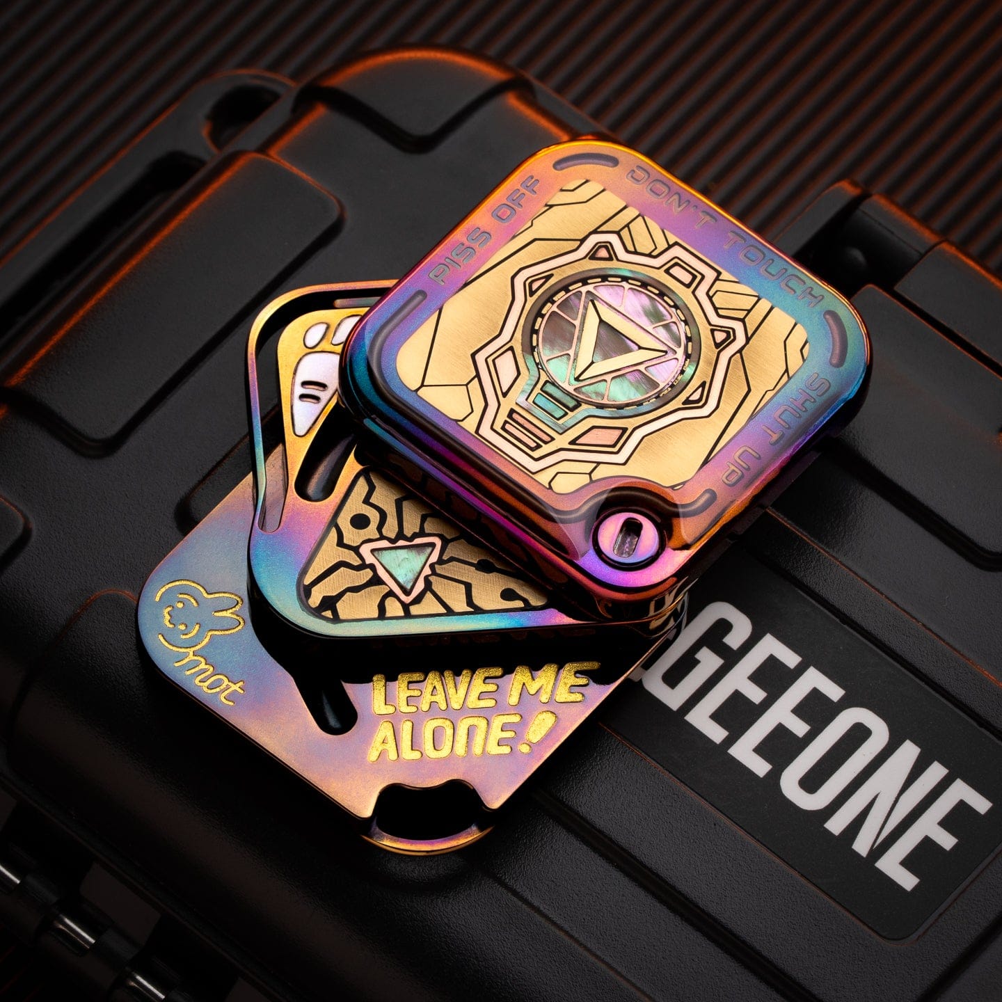 Fidget Spinner – MOT SNAP | Zirconium Oil Slick Blackened Golden Mokuti EDC