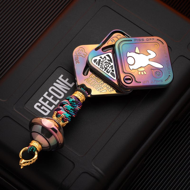 Fidget Spinner – MOT SNAP | Zirconium Oil Slick Blackened Golden Mokuti EDC