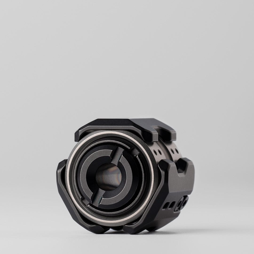 EDC Pendant – MUYI Sonic Mecha Bead | Stainless Steel Zirconium Blackened Titanium Damasteel Knife Bead